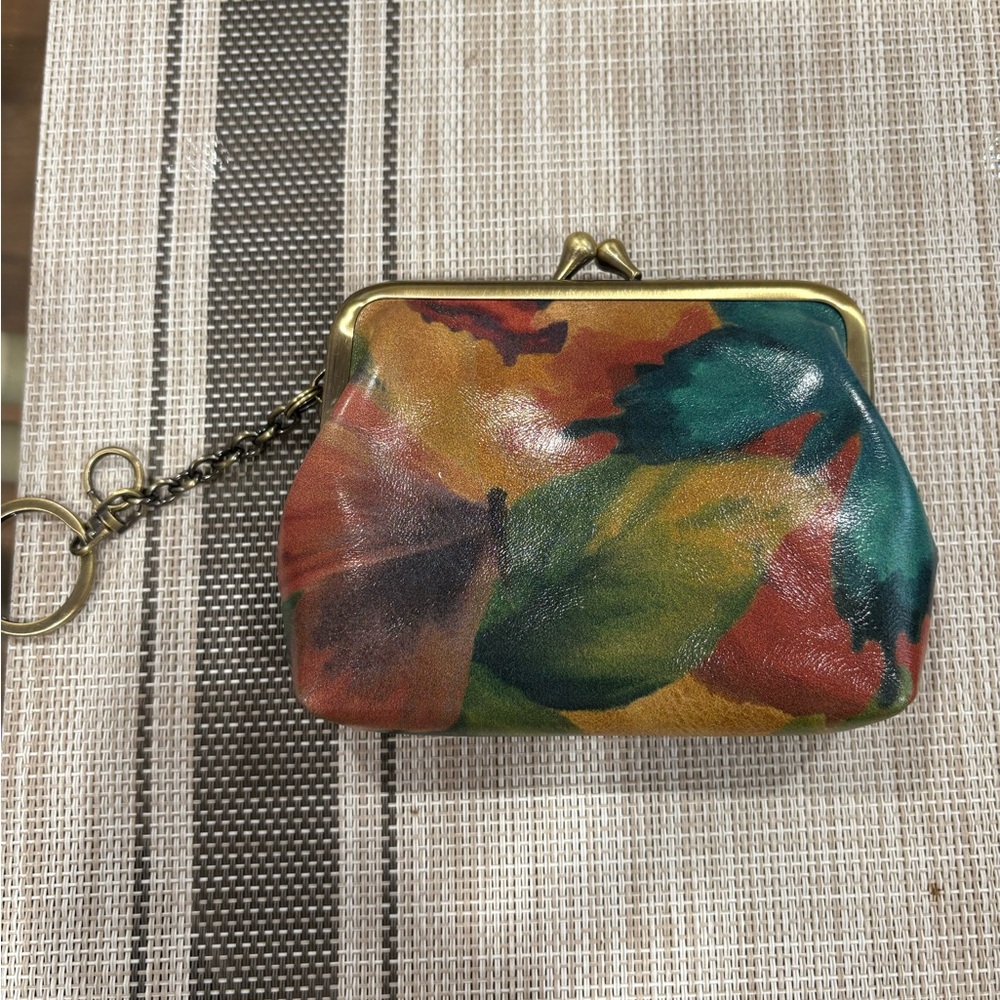 Patricia Nash Red and Orange Wallet with Vintage Kiss-Lock Closure